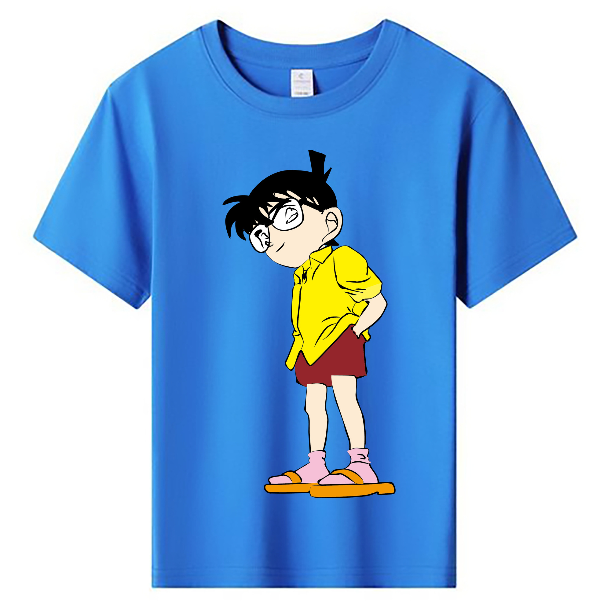 （画像用） 名探偵コナン 江戸川 コナン Detective Conan Conan Edogawa 綿100％キッズTシャツ（フロントプリント）